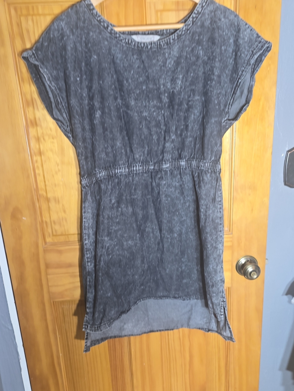 Adam Levine Washed Black Short Sleeve Women’s Dress High Low Large